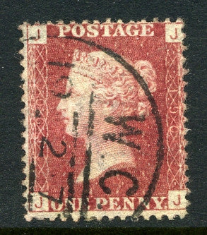 1858-79 1d Rose-red plate 190 lettered JJ. A very fine CDS used example.