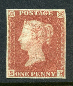 1841 1d Red-brown lettered SH. A very fine l/m/m original gum example with good margins all round.
