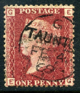 1858-79 1d Rose-red plate 97 lettered EG. A very fine used example with "Taunton" CDS dated 4th February, 1869.