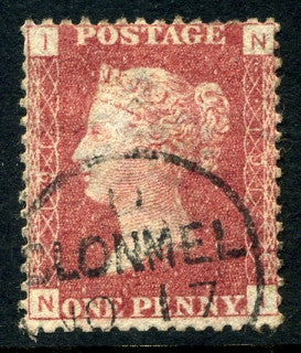 1858-79 1d Rose-red plate 191 lettered NI. A very fine used example with "Clonmel" CDS.