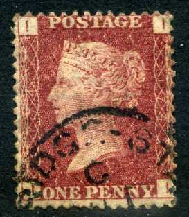 1858-79 1d Rose-red plate 174 lettered II. A very fine CDS used example.
