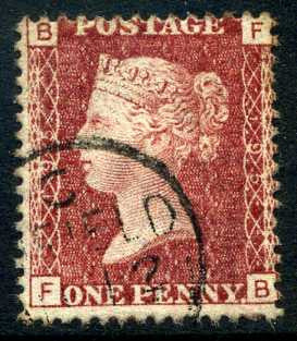 1858-79 1d Rose-red plate 195 lettered FB. A very fine CDS used example.