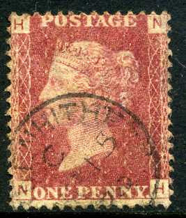 1858-79 1d Rose-red plate 162 lettered NH. A very fine CDS used example.