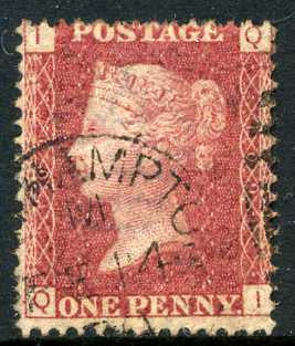 1858-79 1d Rose-red plate 109 lettered QI. A very fine CDS used example.