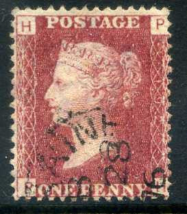 1858-79 1d Rose-red plate 192 lettered PH. A very fine CDS used example dated 1876.